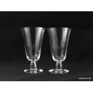 /Soflacollectors86 Fostoria Glass Silver Flutes Pattern Pillar Optic Juice Glasses - Vintage 1950s 1960s Stemware (pair)