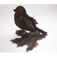 /GeminiDragonfly Garden Art Bird Fat Junco from Rusty Recycled Metal Eco Friendly Gift for Gardener