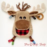 /SewDPopShop Moose Baby Small Blanket Lovey Play Buffalo Plaid Teether Toy Buddy