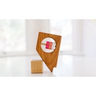 /BannorToys NEVADA State Baby Rattle - Modern Wooden Baby Toy - Organic and Natural