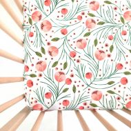 /Iviebaby Crib Sheet Winter Floral. Fitted Crib Sheet. Baby Bedding. Crib Bedding. Minky Crib Sheet. Crib Sheets. Floral Crib Sheet.