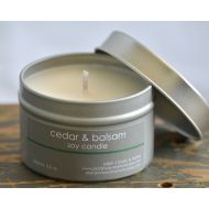 PlainJBodyandHome SALE - Cedar & Balsam Soy Candle Tin 4 oz. - cedar candle - balsam candle - cedar balsam candle - holiday candle - wood scent candle