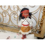 Daysgonebytreasures Indian Mother Doll with Baby on Back of Her, Vintage Indian Mommy Doll, Vintage Indian Doll ;)s*