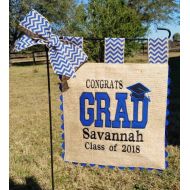 Sewgoddesscreations Custom Burlap Graduation Flag - Your choice of colors and personaliztion - Single Sided