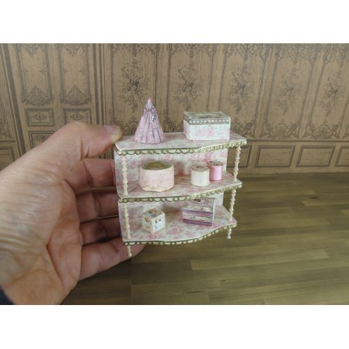  Gaelatelier Dollhouse Display ExhibiciOEn Carriage laduree macarons ,Miniature Display Furniture display shabby chic, Handmade Vintage in 1:12 scale