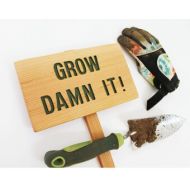 TheCommonSign GROW DAMN IT Garden Sign, Hunter Green Garden Sign, Routed wood Sign, Garden Humor, Funny Garden Sign, Custom Sign, Personalized Marker