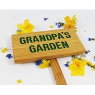 TheCommonSign Grandpas Garden, Personalized Garden Sign, Cedar Wood Sign: Hand Routed, Custom Name
