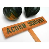 /TheCommonSign ACORN SQUASH Garden Marker, Vegetable Sign, Painted & Oil Sealed Cedar Wood: Hand Routed Sign, Garden Decoration, Custom Garden Sign