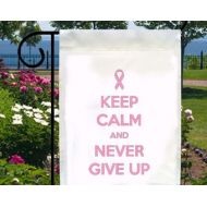 SabellasEmporium Keep Calm Never Give Up New Small Garden Flag, Breast Cancer Awareness