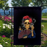 SabellasEmporium Frida Smoking Skull New Small Garden Flag Events Gifts Day of the Dead
