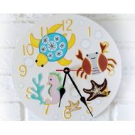 ArtClock Sea Animals Wall Clock, Ocean Home Decor for Children Baby Kid Boy Girl, wall clocks handmade