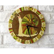 ArtClock Green Snail Wall Clock, Home Decor