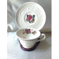 TeaCupsFromSharon Embossed Wedgwood Tea Cup/Saucer, Floral Motif. Wedding Gift, Housewarming Gift, Anniversary Gift, Get Well Gift .FreeShippingUS