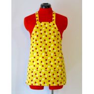 /DesignsByDragonLily Kids Apron - Yellow Ladybug Childrens Apron - Childs Apron - Kitchen Accessory