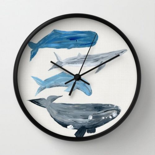  Lake1221 Whale Wall Clock, whale clock, beach house clock, nautical clock, ocean clock, sea clock, watercolor clock, nature clock, modern clock