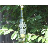 Windcatcher Sun Owl Wine Bottle Wind Chime - Reduce Reuse Recycle Upcycle Eco Friendly Garden Decor Patio Decor Windchime Teacher Gift Retirement Nature