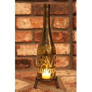 Windcatcher Celtic Heart Lantern Up-Cycled Wine Bottle (Stand & Candle Included)