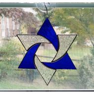 StainedGlassYourWay Stained Glass Star Suncatcher - Star of David - Hanukkah Gift - Jewish Decor - Jewish Star - Religious Decor - Star Ornament