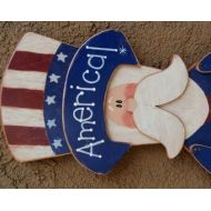 Cherables Patriotic Uncle Sam - 4th of July Americana Decoration - Wood Yard Sign Art