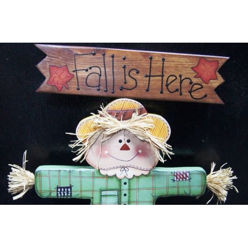  Cherables Fall is Here - Scarecrow Wood Yard Stake - Fall Yard Art Sign Decoration