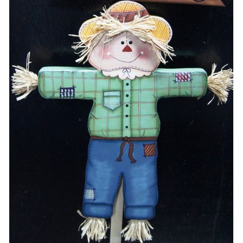  Cherables Fall is Here - Scarecrow Wood Yard Stake - Fall Yard Art Sign Decoration