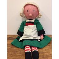 /CupandSaucerUK Vintage French handmade knitted Becassine doll