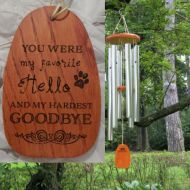 ListenToTheWind Personalized Chimes - Dog Loss - You Were My Favorite Hello  Paw Print - Pet Loss - Dog Chime - Dog Memorial - Dog Sympathy - Windchimes