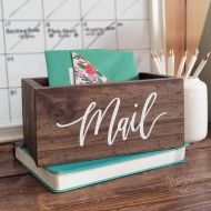 /MulberryMarketDesign Rustic Mail Holder Box, An Original, Office Organization, Mail Box Organizer, Rustic Home Decor, Housewarming Gift, Gift for Her