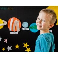 EmIsCrafty Montessori Activity: Solar System Felt Wall, Montessori Planet Learning Activity, Waldorf outer space, Home School, Preschool, Waldorf toy