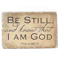 Blessingandlight Rustic Decor. Indoor or Outdoor. 9x6 Tumbled Concrete Paver. PSALM 46:10 Be Still and know that I am God. Garden Decor. Bookend.