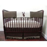 /BabyBeddingbyJBD Bumperless Boy Baby Bedding Set Paxx - Camo Crib Bedding, Crib Rail Cover, Deer Baby Bedding, Teething Rail Guard with Deer Design