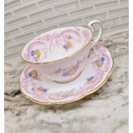 TheCoolCurator Spencer Stevenson Regina teacup and saucer, Spencer Stevenson teacup, pink tea set, floral tea cup, English bone china