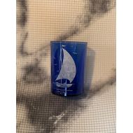 /TheYankeeDeserter 1930s Hazel Atlas Depression Glassware-Juice Glass and Shot Glass-Sailboat Pattern