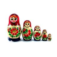 /NestingDollsStore Nesting Dolls 5 pcs Russian Matryoshka Authentic babushka Stacking wooden toy Christmas or Birthday gift for mom grandma grandmother kids