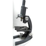 Collectorholics Vintage Bausch - Lomb cast metal microscope large about 13 inches with various adjustments very good +