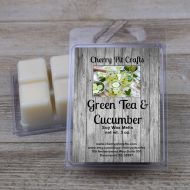 CherryPitCrafts Green Tea & Cucumber Soy Wax Melts - Handmade Soy Wax Melts