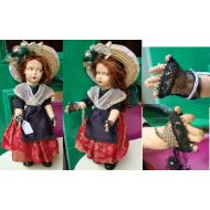 FashionanticVintage Antique cloth Doll handpainted Lenci Style / Vintage Doll