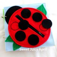 SweetJuicyApril Ladybug Zipper Quiet Book Page