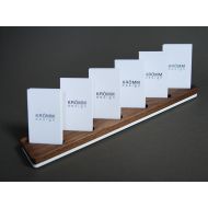 KROMMdesign Multiple Vertical Business Card Display / Walnut and Acrylic Vertical MOO Business Card Stand / Wood Vertical Card Holder