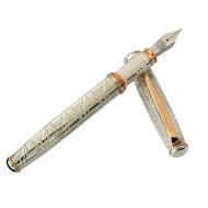 /PensItaly Handmade Fountain Pen Sterling Silver 925 Pen & The City Made in Italy Rose Gold Plated Trimmings Italy