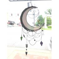 /BelleLeVerre Dreamcatcher Stained Glass Arrowhead Moon Sun Catcher Panel