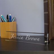 /DesignstheLimit Designs 10 Desk Nameplate with Metal Pin and Font Selection (Each - Choose Color of Glass and Pin Color)