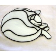 /StainedGlassbyBetty Stained Glass Sleeping Cat Suncatcher