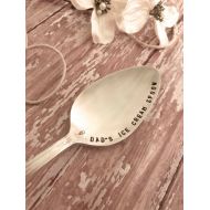/SilverBellesDesigns Fathers day gift, great gift for dads, Customized Stamped cereal spoons, upcycled silverware stamped, stamped spoons,ice cream spoons