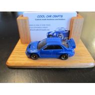 /CoolCarCrafts Subaru Impreza WRX oak business card holder desk sales office display wood with die cast car