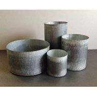 /BlessingsAndBoxwood CLOSEOUT SALE! Galvanized Metal Succulent Planter, Corrugated Metal Planter, Rustic Wedding Decor, Joanna Gaines Decor, Fixer Upper