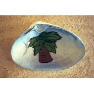CranberryCollective Palm Tree Shell Dish / Spoon Rest - Soap Dish - Jewelry Dish - Catchall - Trinket Dish / Palm Tree Decor / Cape Cod Clam Shell