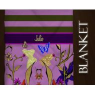 EloquentInnovations Butterfly Blanket, Fuzzy blanket, Custom Blankets, Floral Blanket, Purple Unique Blankets, Personalized Throw Blanket, Fleece Blanket #101