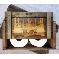 /ReImagineBrewing Rustic Ski and Hunting Lodge Wooden Bathroom Storage Box