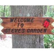 BOBSLITTLEWOODSHOP Personalized Garden Sign, Custom Sign, Handmade, Rustic Wood Garden Sign, Rustic Finish, Indoor-Outdoor Sign